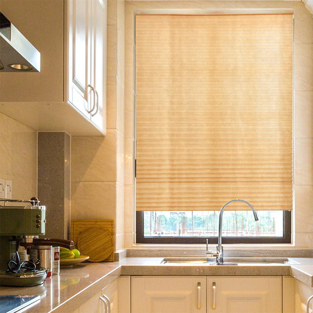 Fashion Self Adhesive Pleated Blinds Half Blackout Bathroom