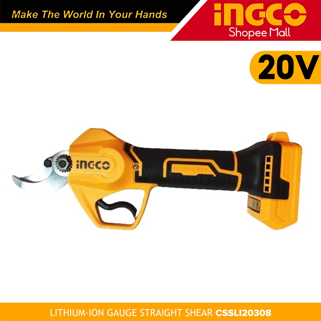 Ingco CSSLI20308 LiIon Brushless Motor 20V Gauge Straight Pruning