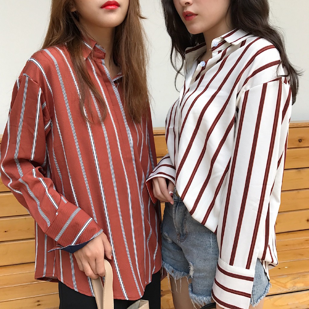 striped long sleeve polo shirt womens