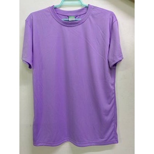 Active t shirt light violet/lavander quick dry sports American size round neck plain color