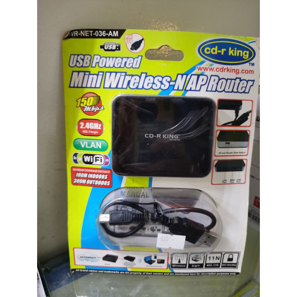 Cdr King USB powered Mini wirelessN Ap Router Shopee