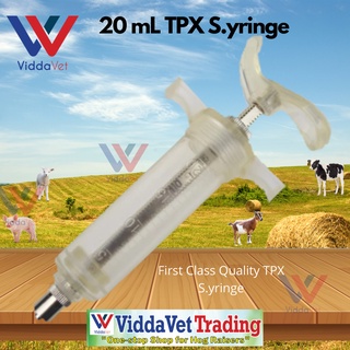 20 mL Fiberglass syringe  TPX Syringe Heavy Duty Veterinary Syringe 20 cc syringe pets livestock pig #7