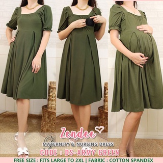 Zendee Maternity & Breastfeeding Dress Free Size  Fits MEDIUM to XL  Cotton Spandex Stretch