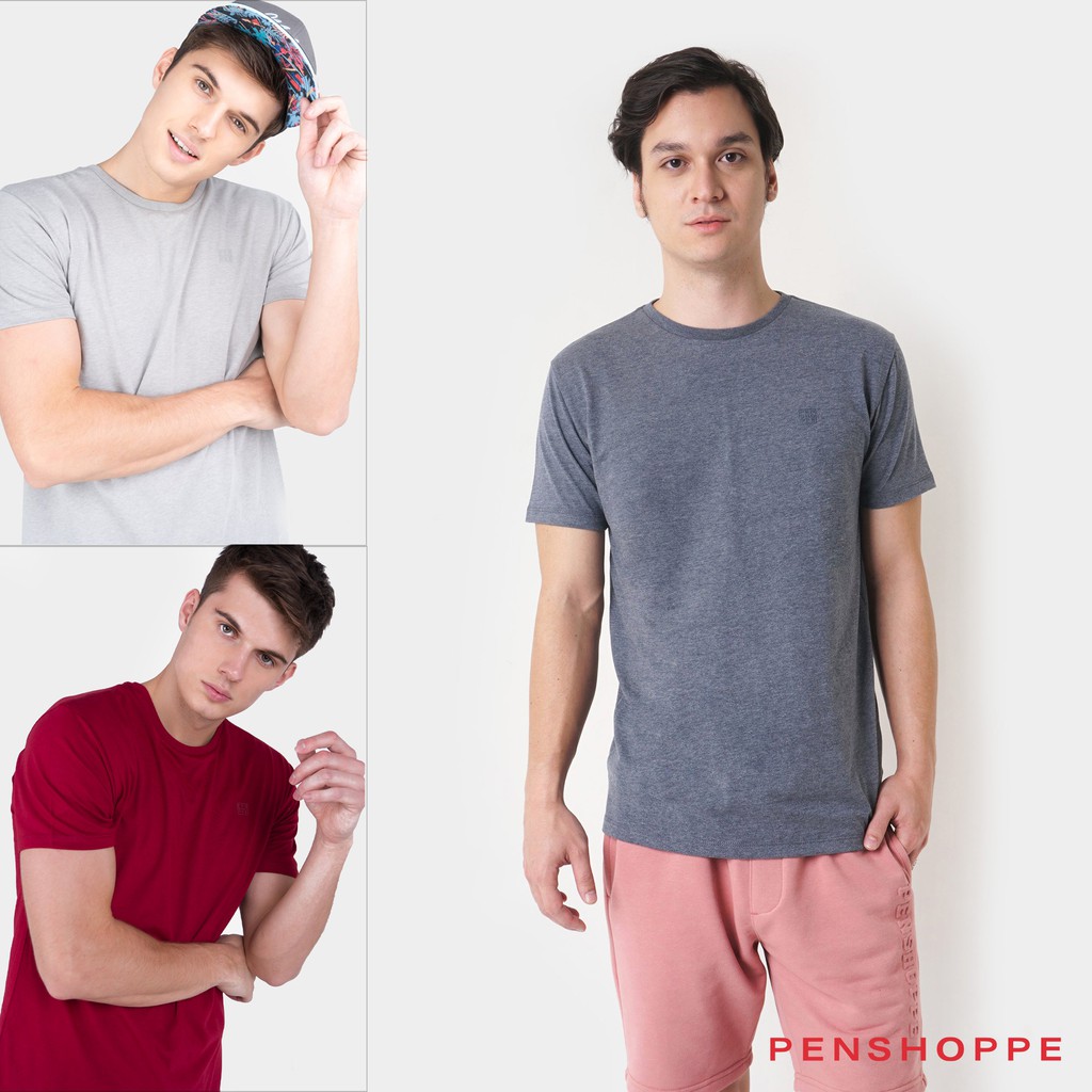 Penshoppe Basic Semi Fit Round Neck Tshirt For Men | Shopee Philippines