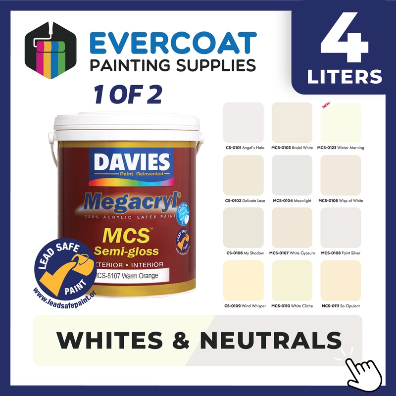 Davies Paints Megacryl SemiGloss 4Liters (Whites & Neutrals) Part 1