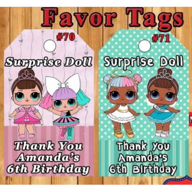 lol surprise favor tags