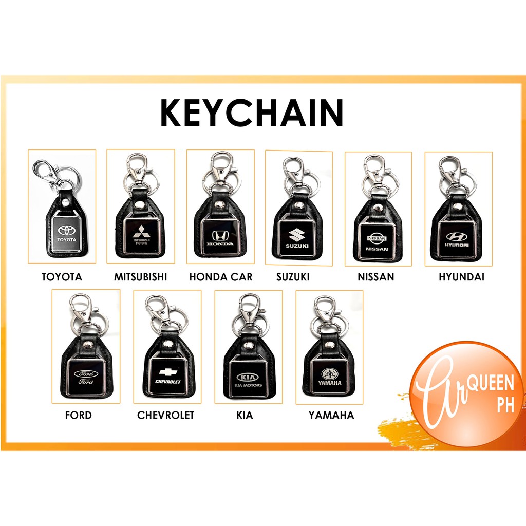 【New】Leather Metal Car Keychain Car Logo Keychain Shopee Philippines
