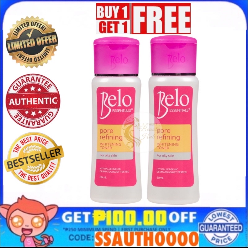 AUTHENTIC BUY1 TAKE1 Belo Essentials Pore Refining Whitening Toner 60ML ...