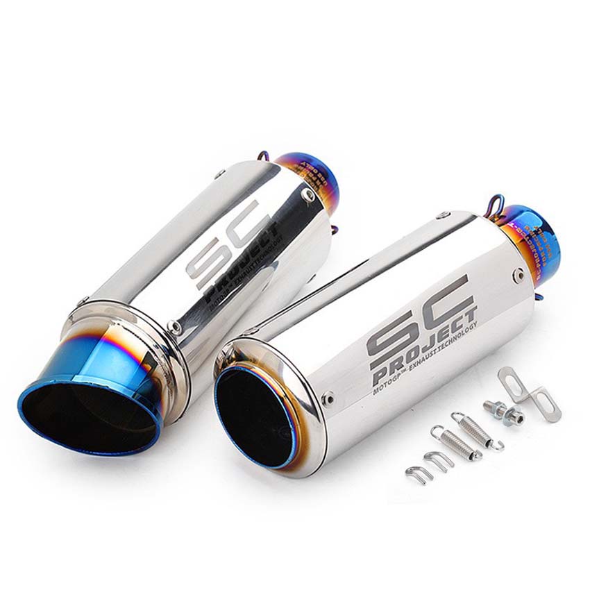 51/60mm Inlet Universal SC Muffler Pipe Motorcycle Exhaust Pipe