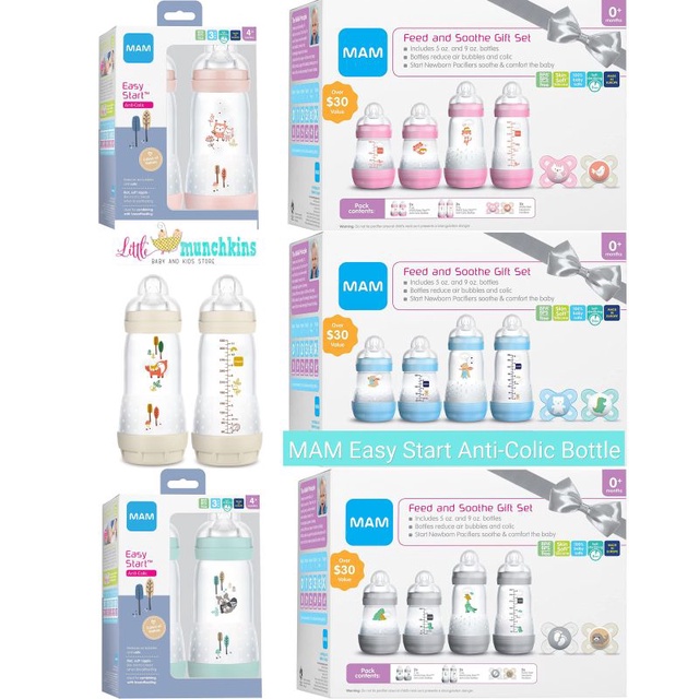 MAM Easy Start AntiColic Matte Bottle, Fast Flow Bottles with Silicone