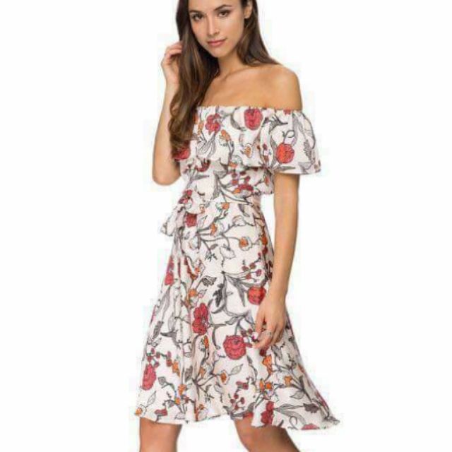 half shoulder long frock