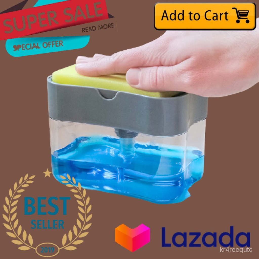 2in1 Pump Soap Dispenser and Sponge Caddy For Dish Soap And Sponge 13