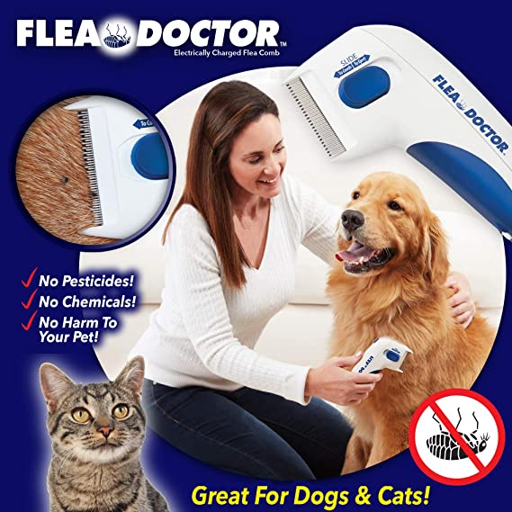 THE ORIGINAL Pet Flea Doctor Electric Anti Flea Comb for Dog and Cat ...