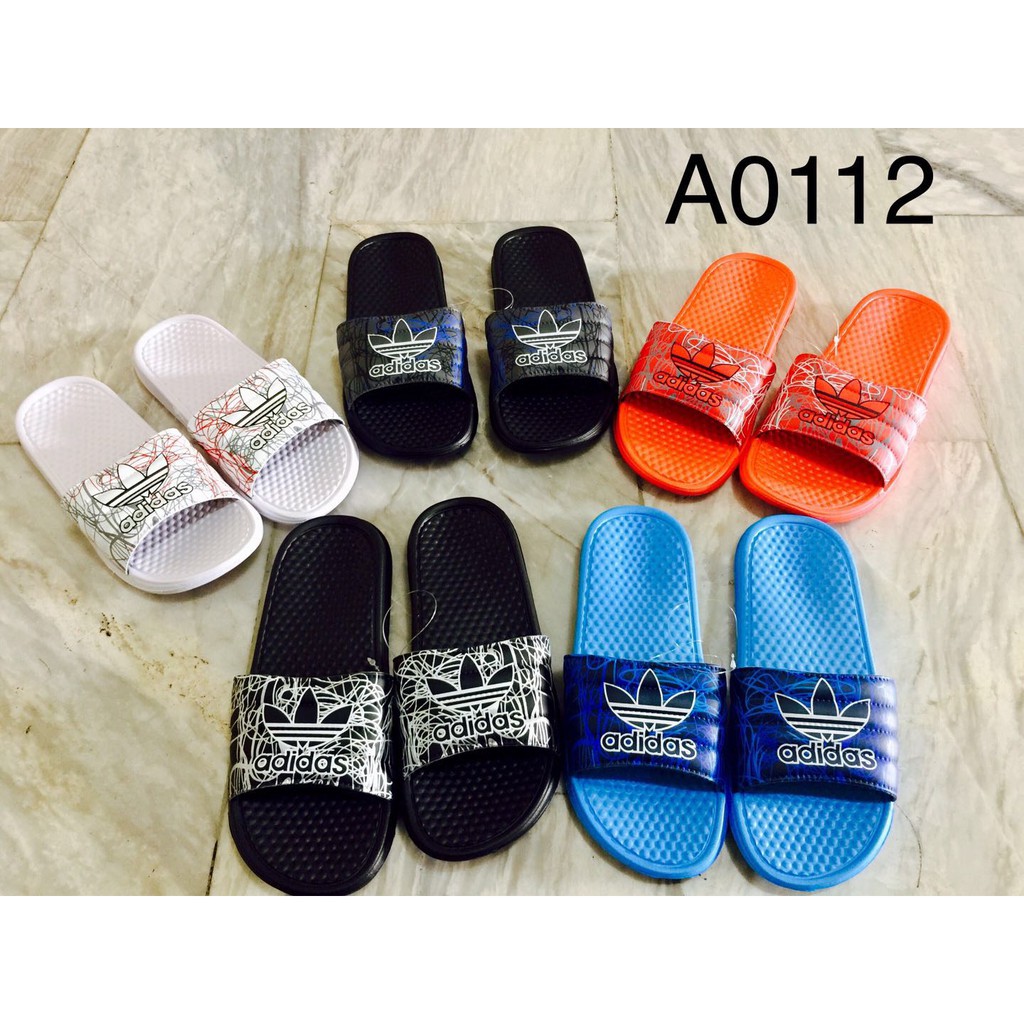 adidas blue slippers