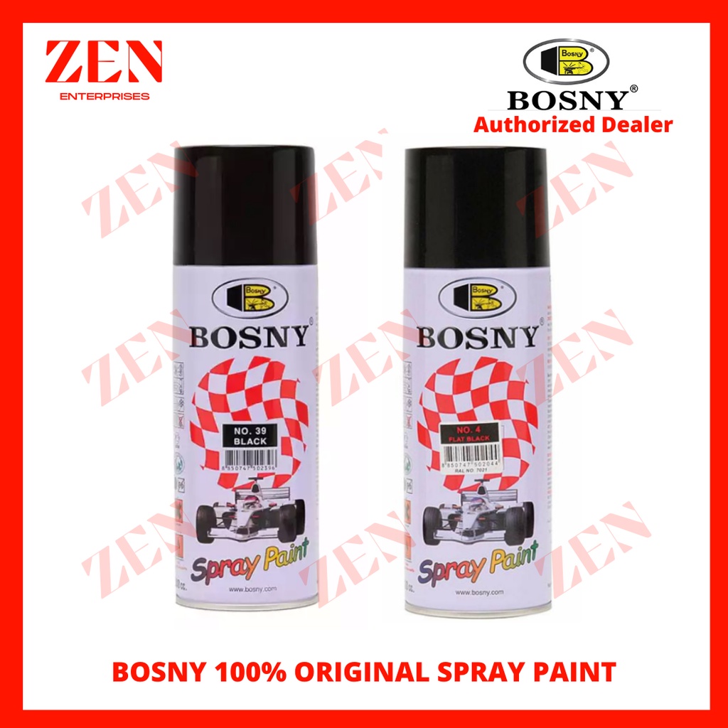BOSNY Black 39 & Flat Black 4 100 ORIGINAL SPRAY PAINT Shopee