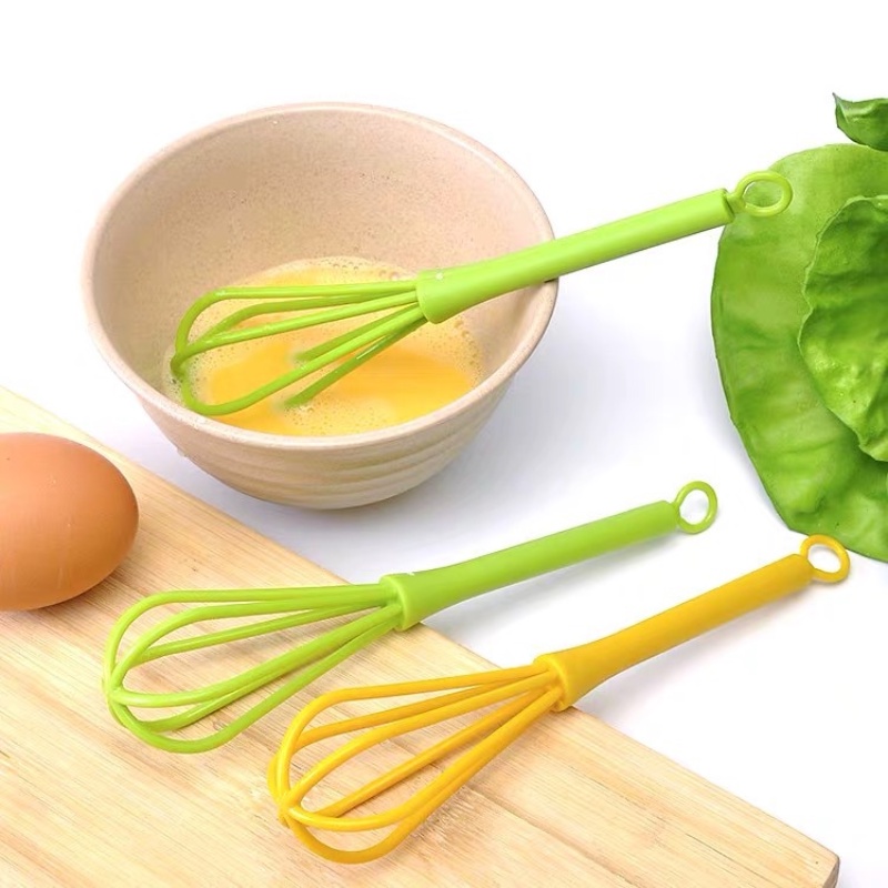 Steel Silicone Rotary Manual Egg Beater Whisk Six Inch Multi-color Mini Whisk Plastic Kitchen Egg Whisk Bake Tool