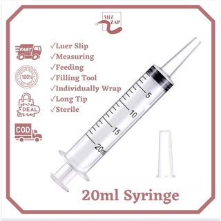 20ml Disposable Syringe Plastic  Long Tip • Measuring • Filling Syringe • Luer Slip • Catheter Tip