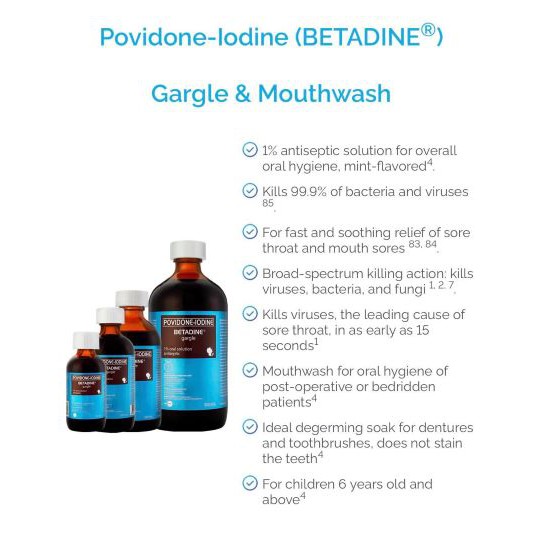 Betadine Povidone Iodine Gargle And Mouthwash Presyo ₱125