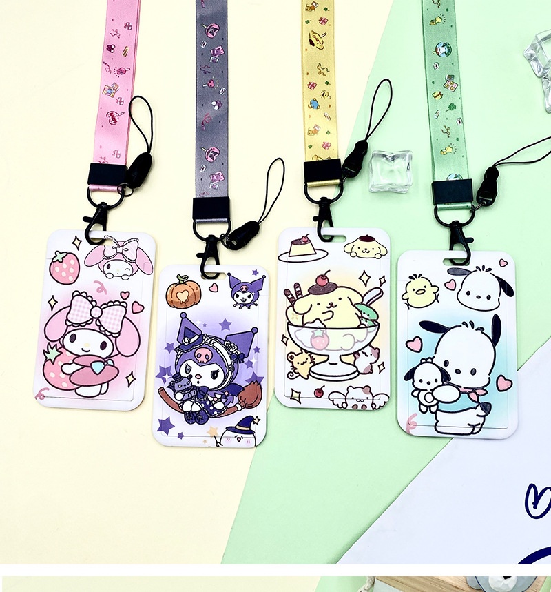 Kawaii Card Holder Kuromi Anime Kitty Keychain Pendant Cinnamoroll ...