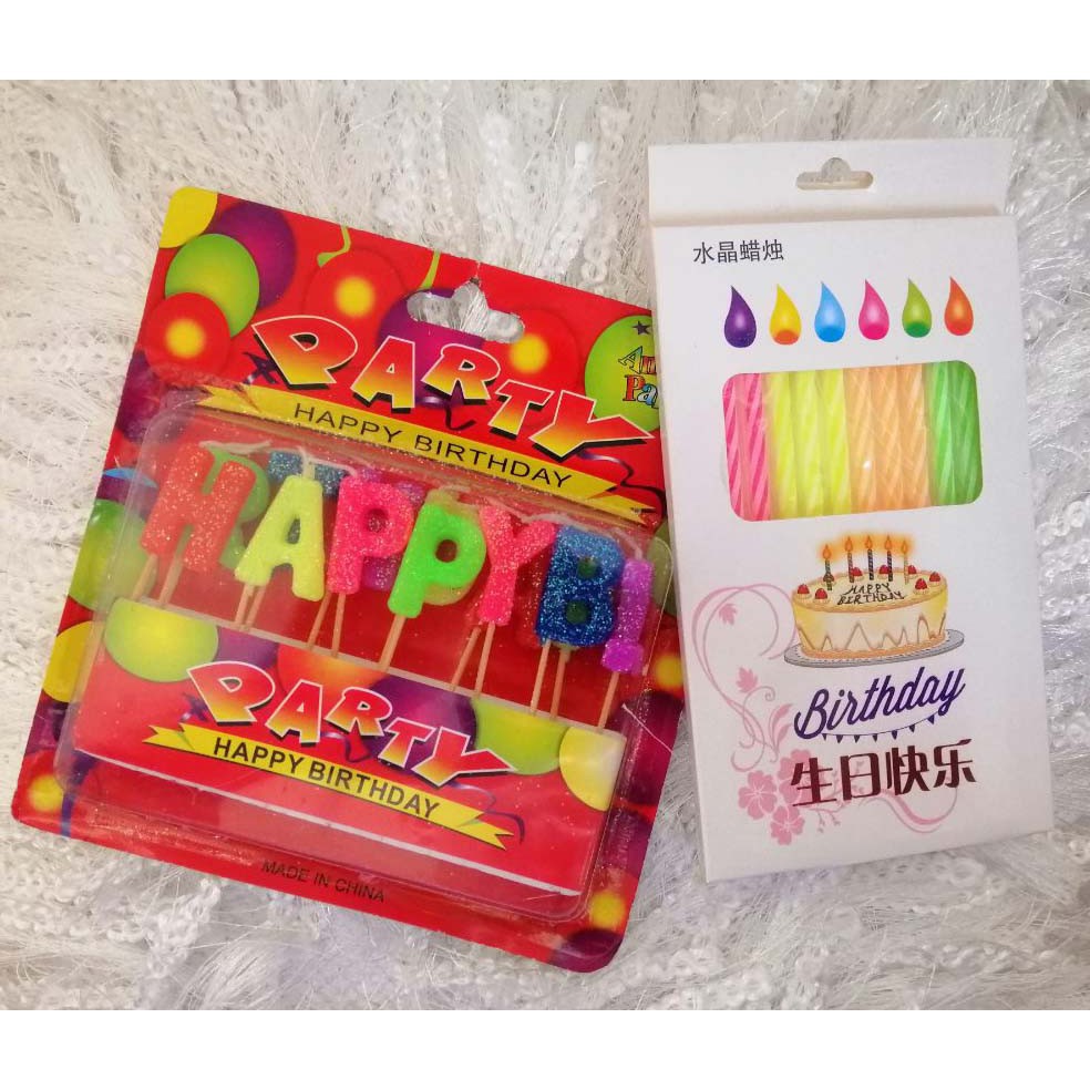 Colorful Happy Birthday Candles Cake Topper Candle Shopee Philippines