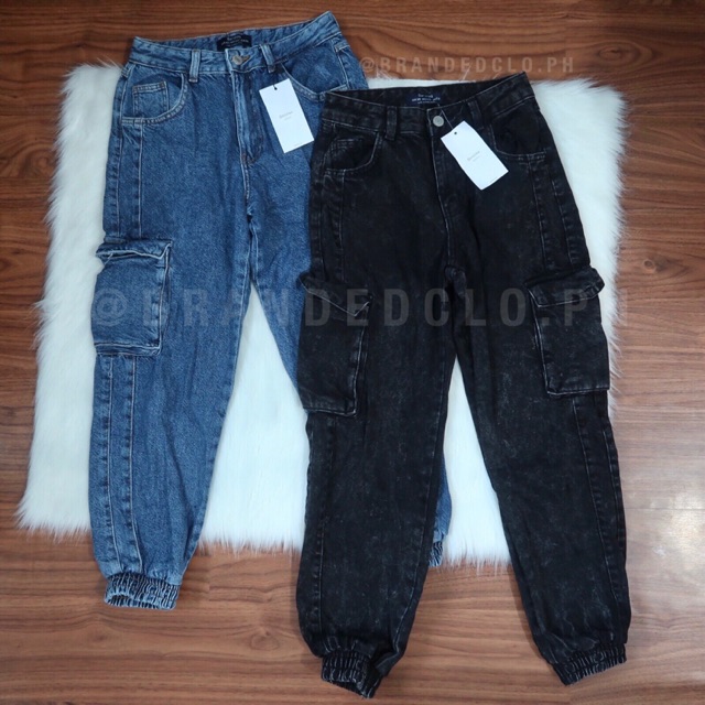 denim cargo jeans womens