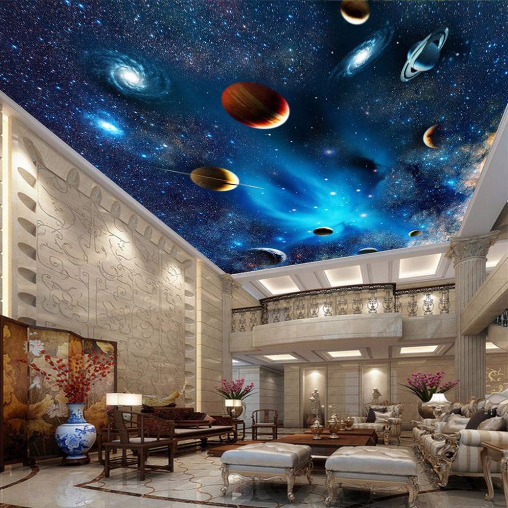 Custom Mural Wallpaper 3D Universe Space Star Planet Ceiling Paintings  Living Room Bedroom Ceiling Background Decor Wall Paper | Shopee Philippines