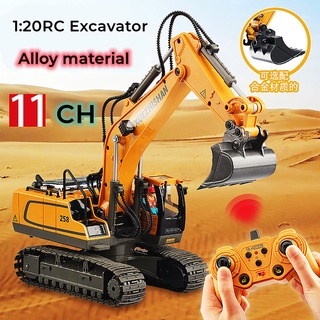 Children Toy Gift Large Alloy Remote Control Excavator 11 Channel Track Excavator Boy Engineering Vehicle Model Toy