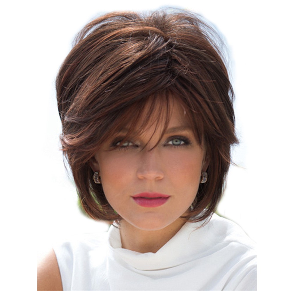 Natural Brown Blonde Streaked Short Hair Wigs Shopee Philippines