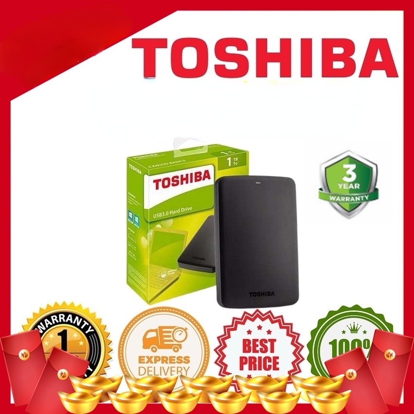 New Toshiba Canvio Basics Portable External Hard Drive HDD USB 3.0 (1TB/2TB) Shopee Philippines