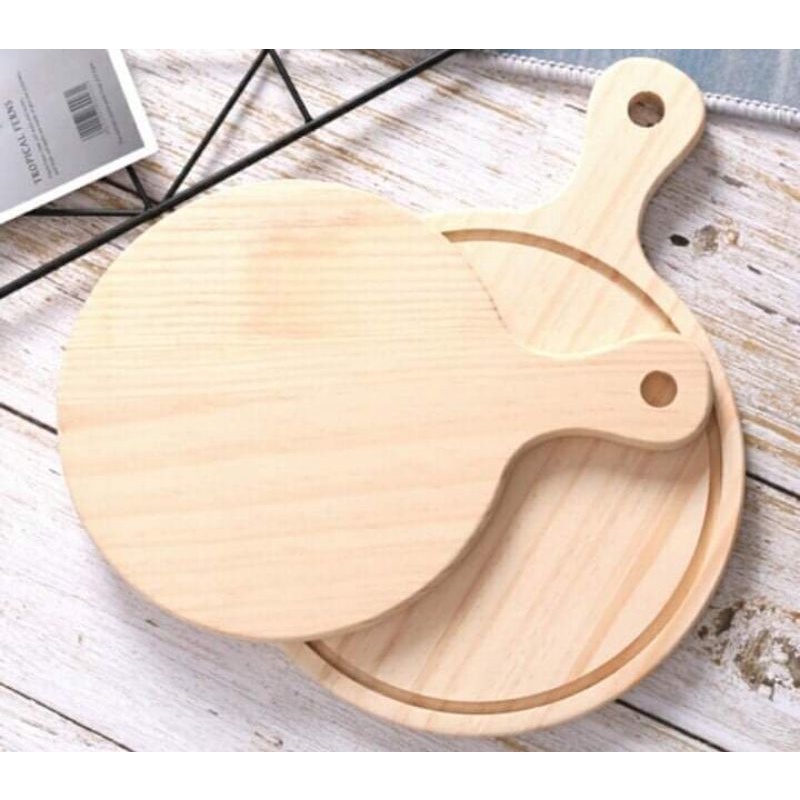10inches SERVING BOARD Round Wood / Pizza Board Shopee Philippines