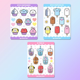 bt21 boba drink stickers bts x bt21 kiss die cut 01 joohphile store shopee philippines