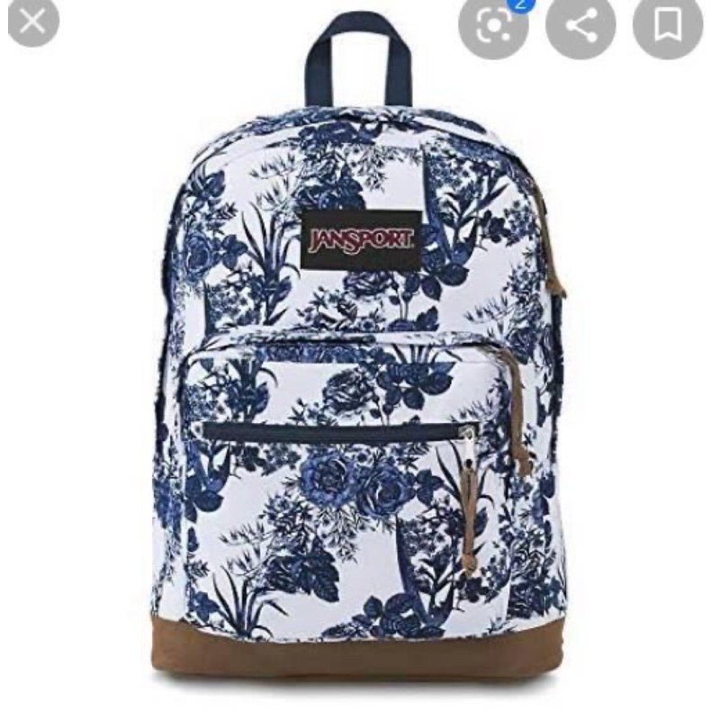 jansport blue floral backpack