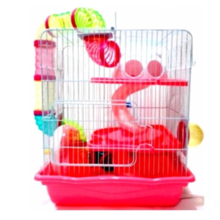 pink hamster cage