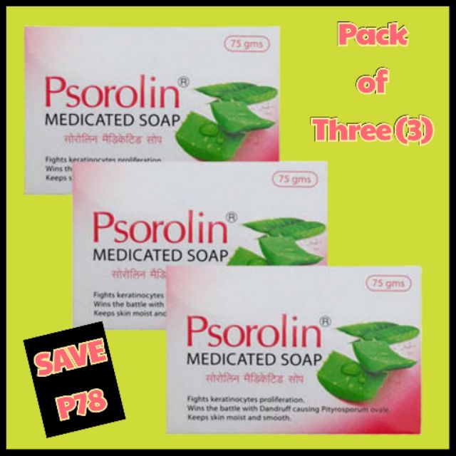 PSORIASIS Psorolin (PACK of 3) Medicated Bathing Bar Soap Shopee