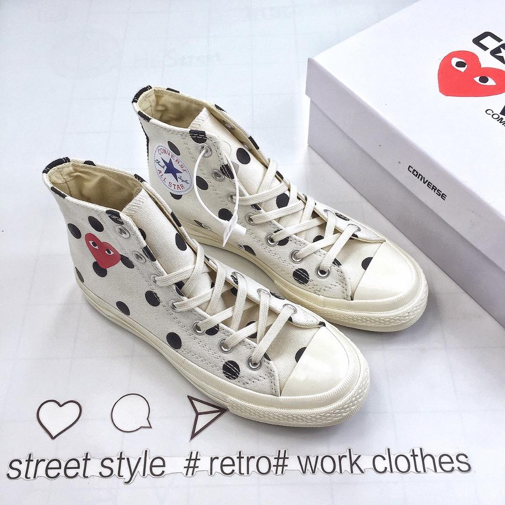 cdg white high tops