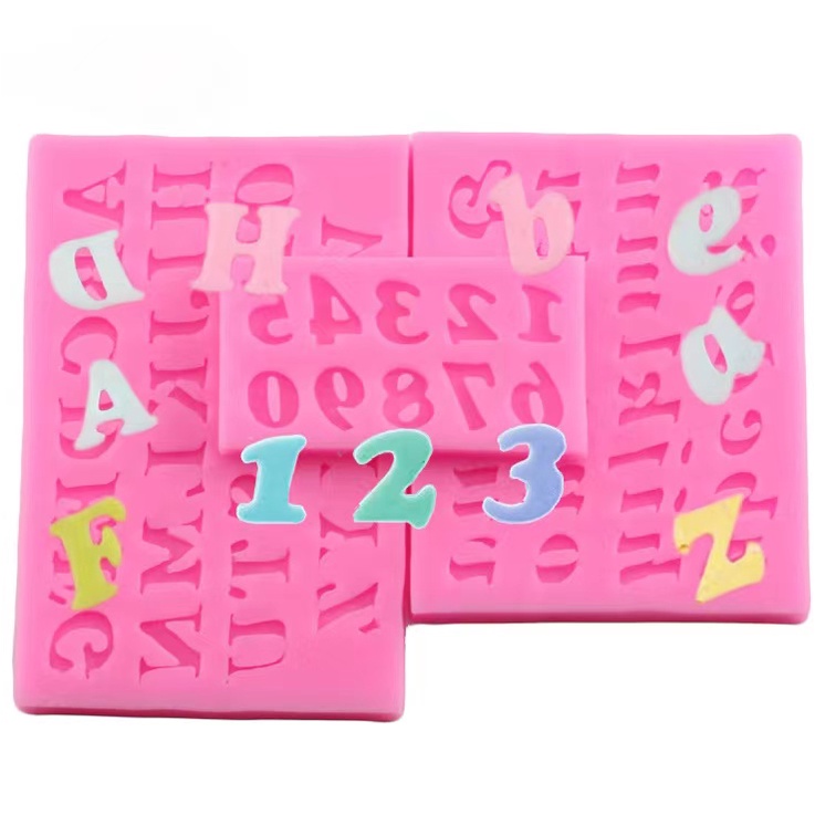 Silicone Lowercase Uppercase Numbers Letter Molder Chocolate Kitchen 