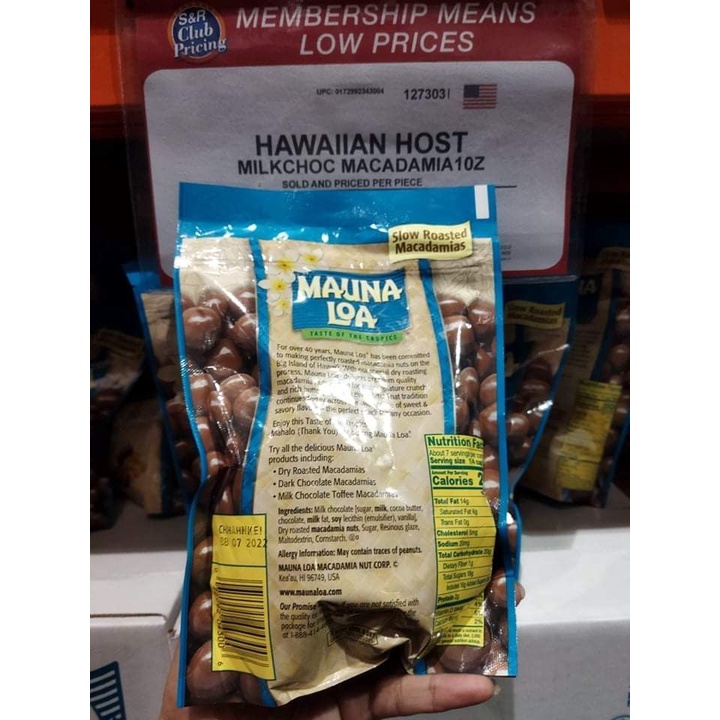MAUNA LOA HAWAIIAN HOST, MILK CHOCOLATE MACADAMIAS (10 Oz) *T) Shopee