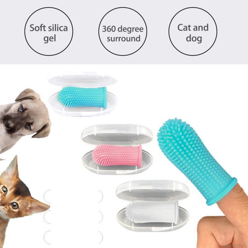 Soft Silicone Pet Tooth Brush Finger Toothbrush Bad Breath Care Pet Dog Cat Cleaning Supplies