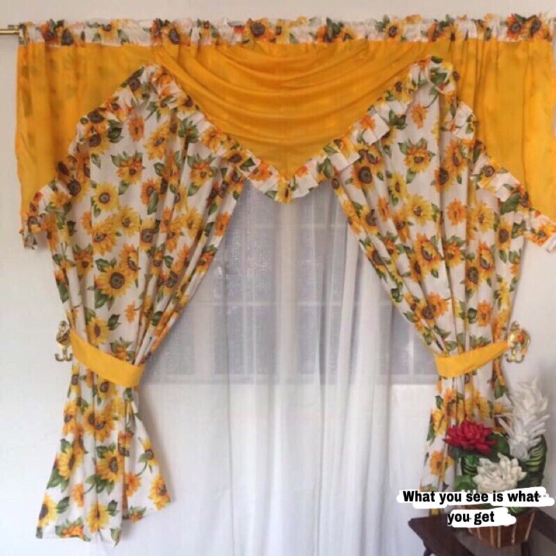 Sunflower Window Curtain (Double) | Shopee Philippines