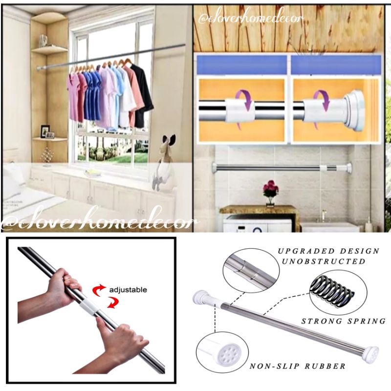 2.6Meter Stainless Steel Shower Rod Extendable 1