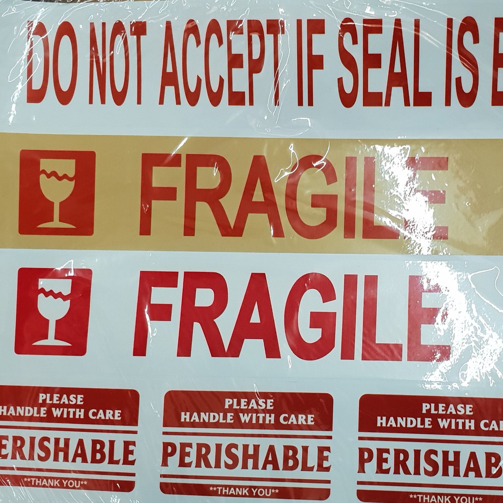 1 pc fragile sticker/do not accept if seal is broken/perishable