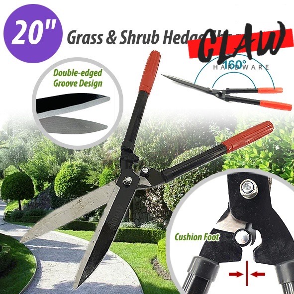 CLAW 20inch Grass & Shrub Hedge Shear Grass Cutter Trimmer Carbon Steel