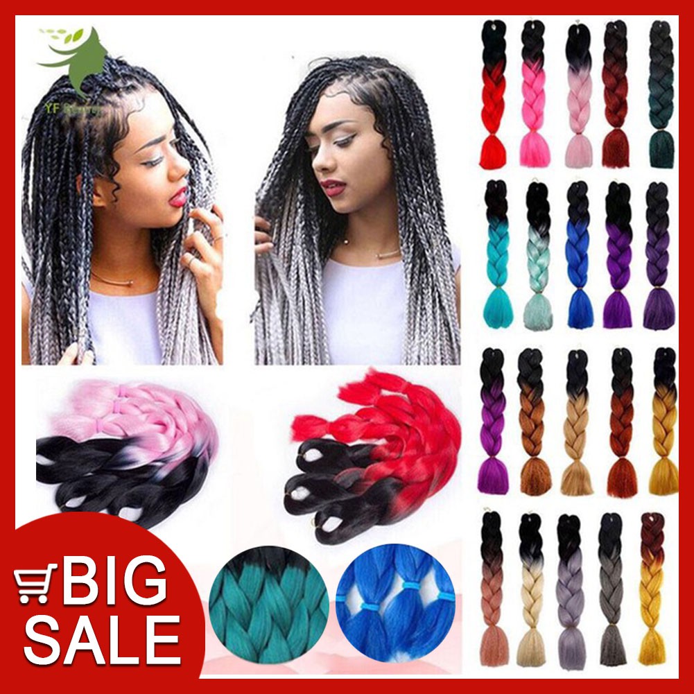 2019 1pcs New 60cm Fashion Beautiful Braiding Hair Crochet Box Braids Hair Extensions Wig Cod