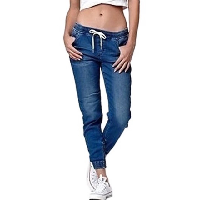 ladies denim jogger pants