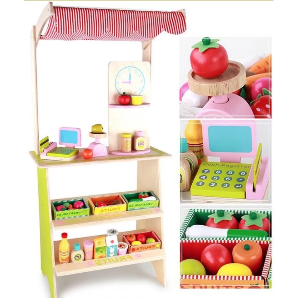 supermarket playset wooden