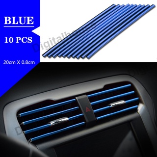 Green TOMALL Car Interior Moulding Strip,Car Air Outlet Decoration Strip,Flexible Insert Strips for Auto Vent Styling 10pcs 
