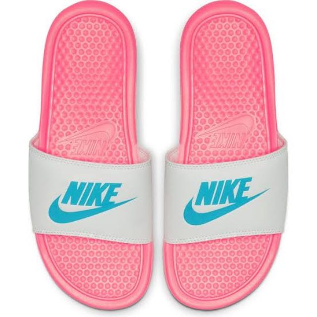 nike benassi slides women's pink