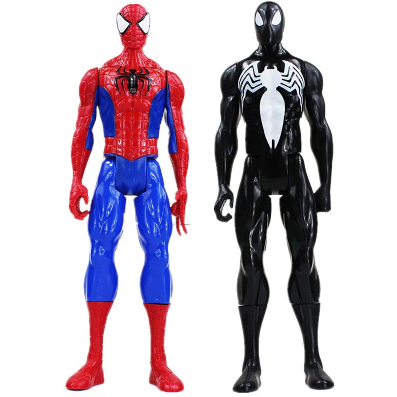 black spiderman figurine