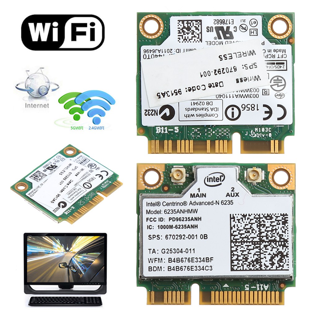2 4 5g 300m Wifi Bluetooth 4 0 Wireless Half Mini Pci E Card For Intel 6235anhmw Shopee Philippines
