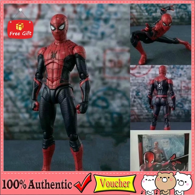 Free Gift Shf Spider Man Far From Home Spiderman Action Figure - spider man advanced suit ps4 shirt roblox
